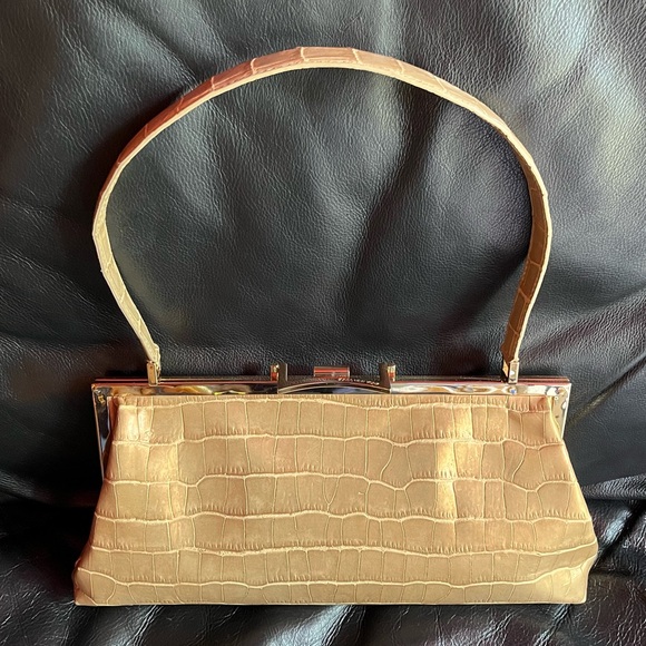 Fabulous Jones New York Croc Embossed Leather Evening Bag - Vintage - Picture 2 of 11